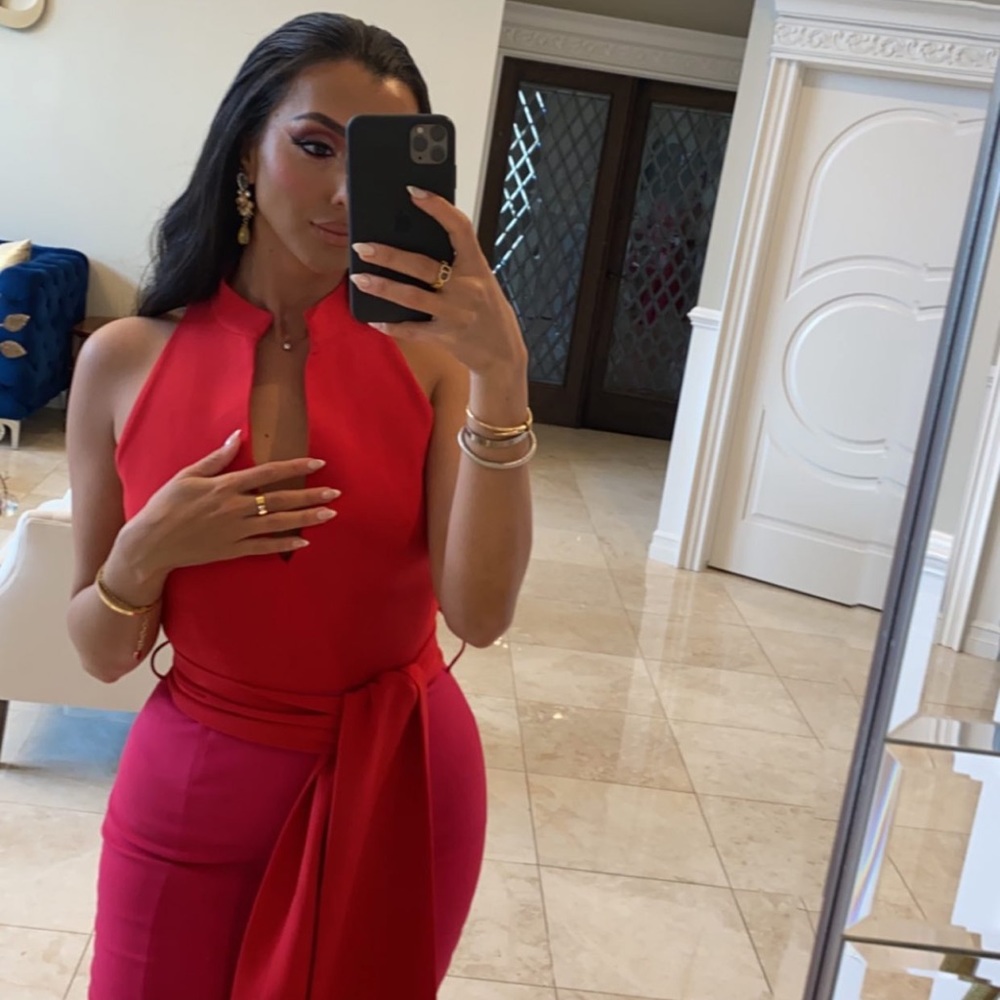 Brandon Maxwell long fuchsia dress